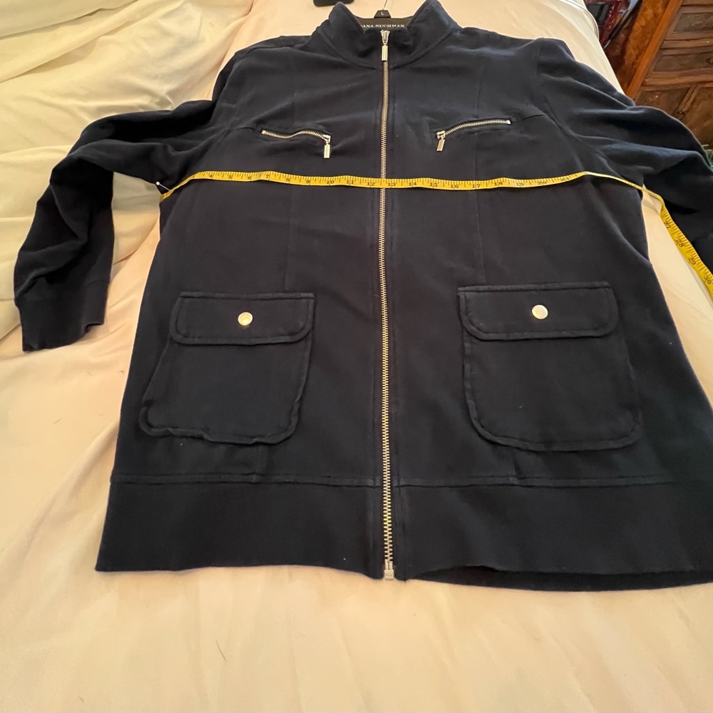 Lightweight Navy Blue Knit Jacket